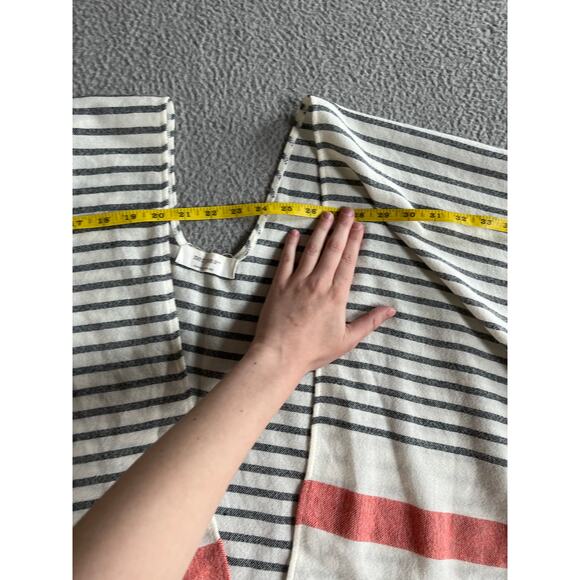 Mer Sea Shawl Wrap Sweater Striped Oversized Open Boho Beach White Gray - Picture 13 of 16